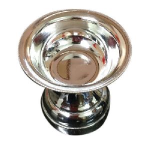 Round Silver Diya