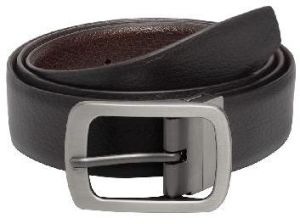 Men Black & Brown Solid Leather Belt