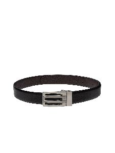 Men Black & Brown Textured Formal Belt