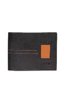 Men Black Solid Two Fold Wallet