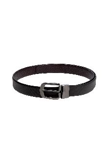 Men Black Textured Belt