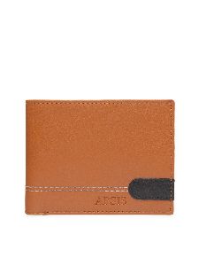 Tan solid two fold wallet