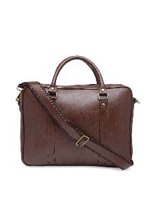 Unisex Brown Solid Laptop Bag