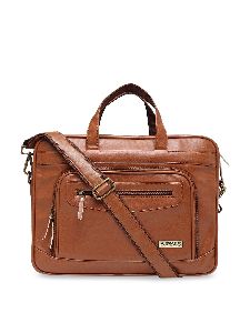 Unisex Tan Brown Solid Laptop Bag