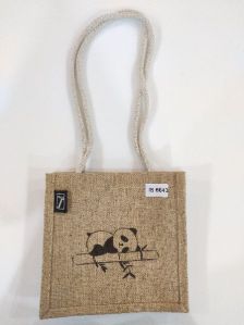 jute bag with white rope handle