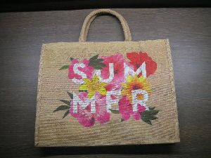 MULTI - COLOUR PRINTED JUTE SHOPPING BAG