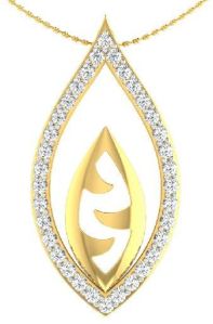 Gold Shivas Third Eye Pendant With Diamonds