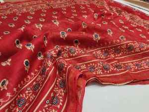 Ajrakh Print Chanderi Cotton Sarees