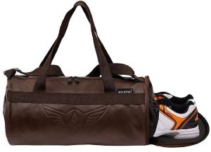 Rexine gym bag with shoe pocket