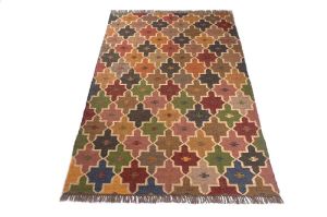 JUTE WOOL KILIM RUG