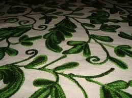 crewel embroidered fabric