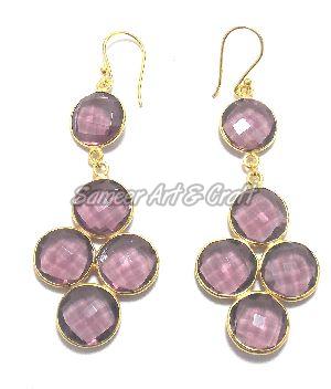 Amethyst Quartz Earrings Set