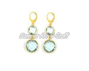 Aqua Quartz Gemstone Earring