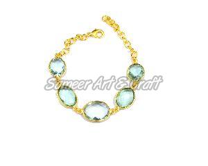 Blue Topaz Quartz Gemstone Bracelet