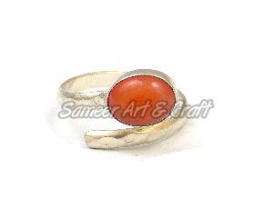 Carnelian Ring gemstone With Silver Plated