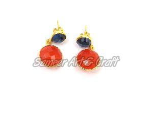 Carnelian/Iolite Gemstone Earring