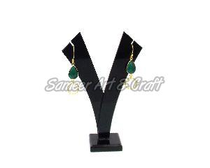 Dyed Emerald Gemstone Earring with Gold Plated