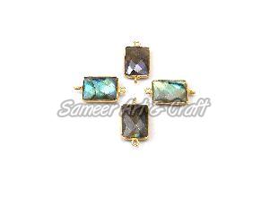 Labradortie Gemstone Bezel Connector