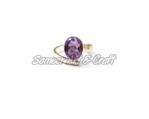 Natural amethyst gemstone ring