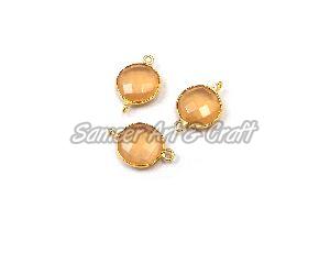 Peach Moonstone Gemstone Connector