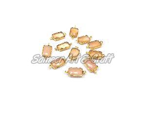 Peach Moonstone Gemstone Connector