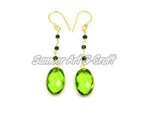 Peridot Quartz Gemstone Earring Set