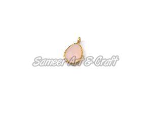 Pink Chalcedony Gemstone Bezel Connector