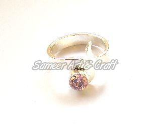 Pink CZ Gemstone Ring