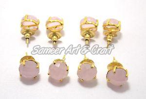 Pink Stud Earring Set