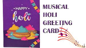 happy holi musical singing voice greeting card