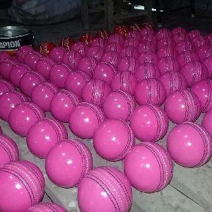 Pink Leather Cricket Ball