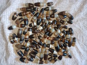 White brown & white agate stone beads