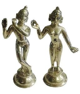 Brass Panchdhatu Iskon Radha Krishna Statue