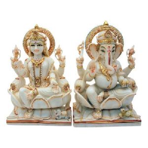 Marble Laxmi Ganesh Statue