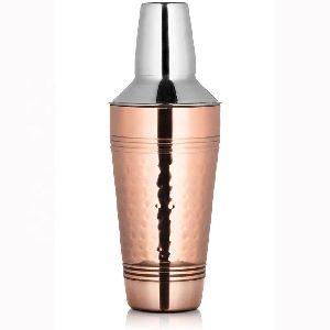 Copper Finish Stainless Steel Hammered Cocktail Shaker