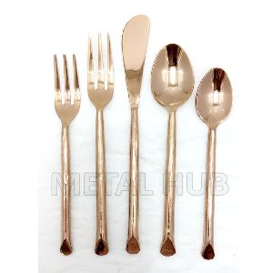 Rose Gold Hand Forged Flatware Set