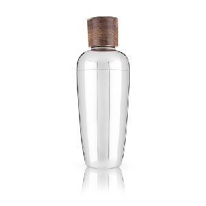 Stainless Steel and Wood Cocktail Shaker