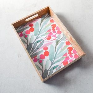 Wooden enamel tray