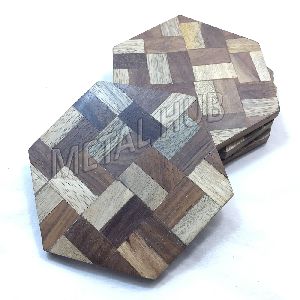 Wooden Hexagon Coaster