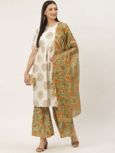 Cotton Sharara Set With Dupatta