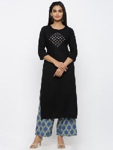 Rayon Embroidered Palazzo Suit