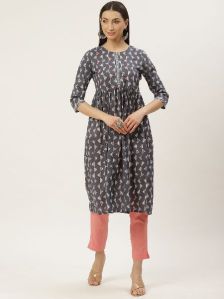 Womens Pure Cotton Discharge Print Ethnic Set