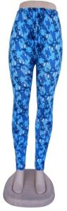 Blue floral printed leggings