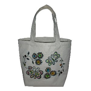 Bead Work Self Handle Cotton Fabric Gift Bag