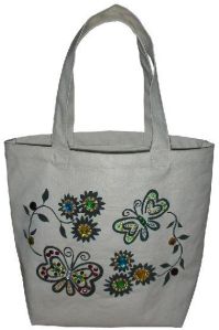 Bead Work Self Handle Cotton Fabric Gift Bag