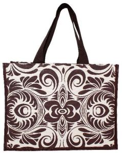 PP Laminated 10 Oz Natural Canvas Tote Bag With Allover Print