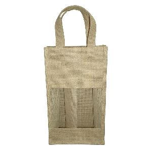 PP Laminated Jute Two Bottle Bag