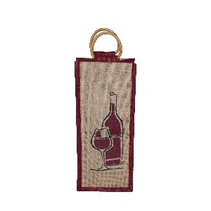 PP Laminated One Bottle Jute Bag