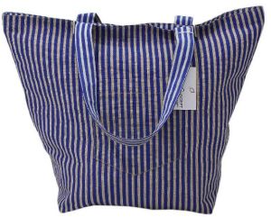 juco 150 gsm cotton fabric one color striped print reversible bag