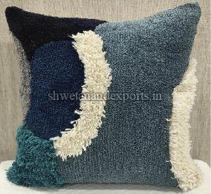 100% Cotton Blue Cushion Cover